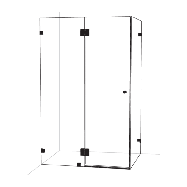 Rectangle L-Shape Shower Screen – Matte Black
